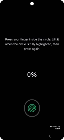 Follow the instructions on the screen to create the phone lock code using your fingerprint.