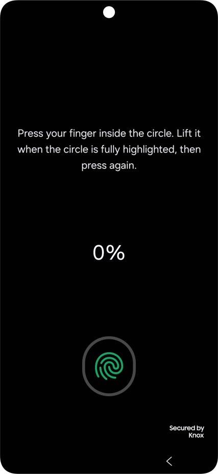 Follow the instructions on the screen to create the phone lock code using your fingerprint.