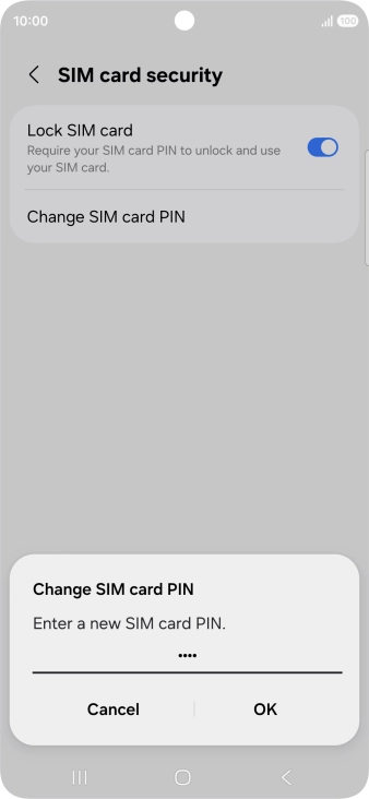 Key in a new four-digit PIN and press OK.