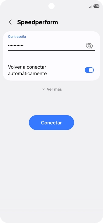 Introduce la contraseña de la red wifi y pulsa Conectar.