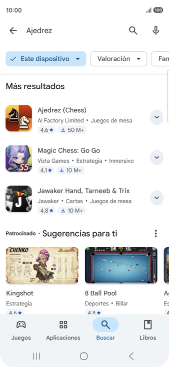 Pulsa la app deseada.