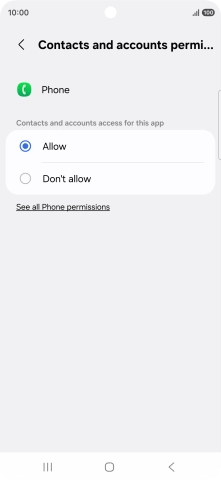 Press the required setting.