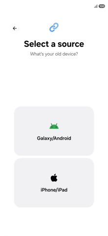 Press the required setting and follow the instructions on the screen to transfer the content from another phone.