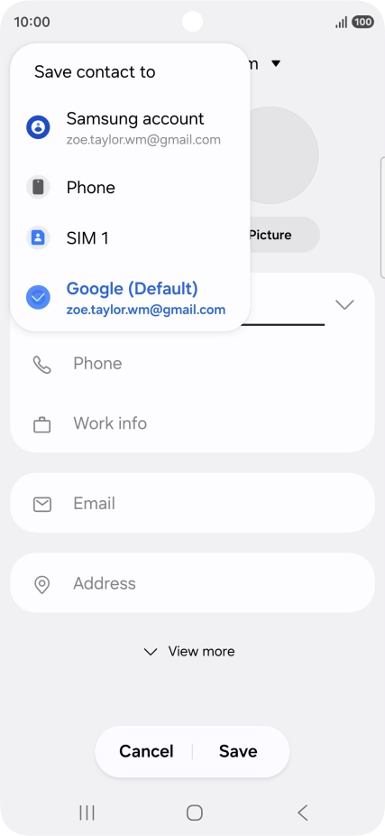 Press the required Google account.