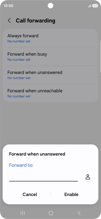 Key in +447836121121 and press Enable.