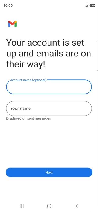 Press Your name and key in the required sender name.