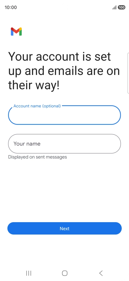 Press Your name and key in the required sender name.