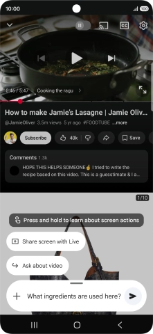 Follow the instructions on the screen to type or speak the required question for the video.