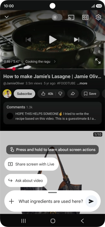 Follow the instructions on the screen to type or speak the required question for the video.