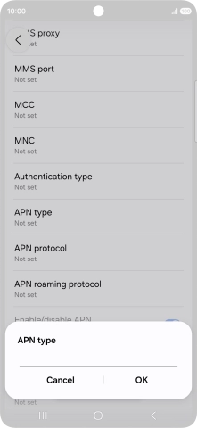 Key in default and press OK.