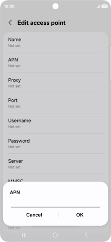 Key in wap.vodafone.co.uk and press OK.
