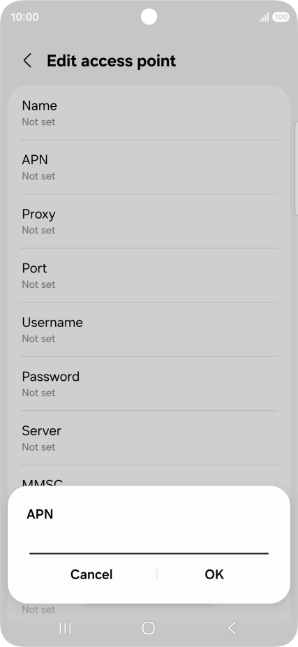 Key in wap.vodafone.co.uk and press OK.