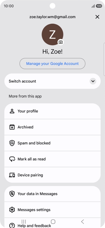 Press Messages settings.