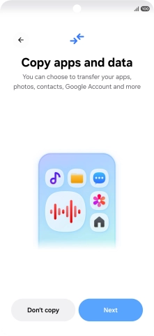 You can transfer the contents of another phone to your phone when it's activated for the first time and after a factory reset. When this screen is displayed, your phone is ready to transfer content from another phone.