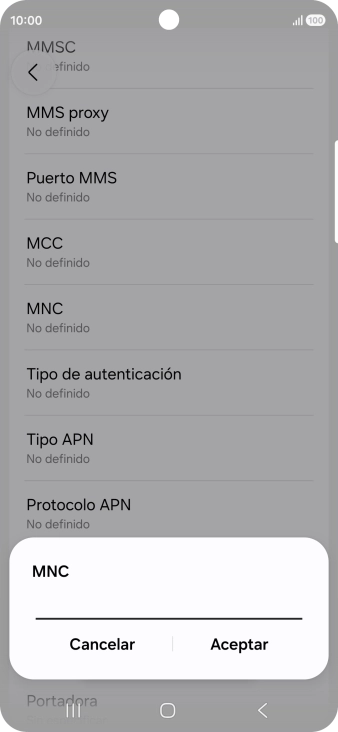 Introduce 01 y pulsa Aceptar.