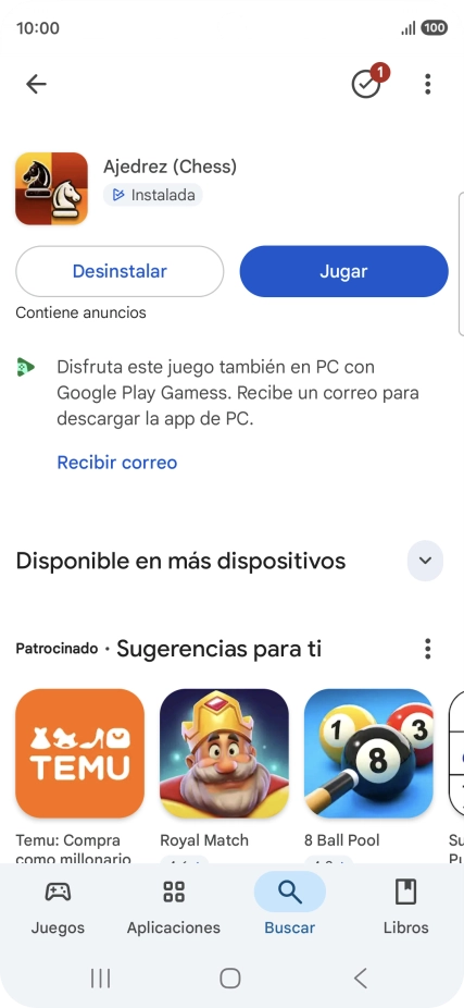Pulsa la tecla de inicio para terminar y regresar a la pantalla de inicio.