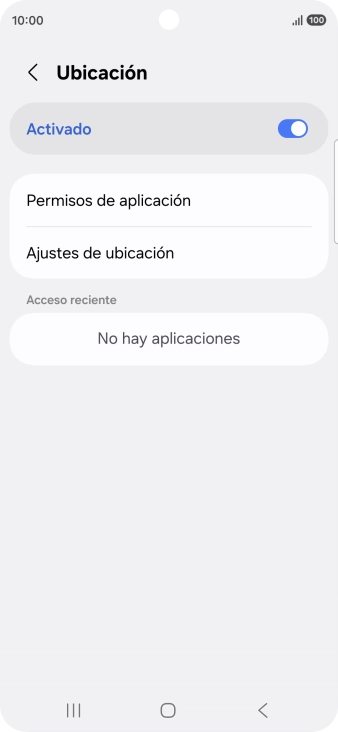 Pulsa Permisos de aplicación.