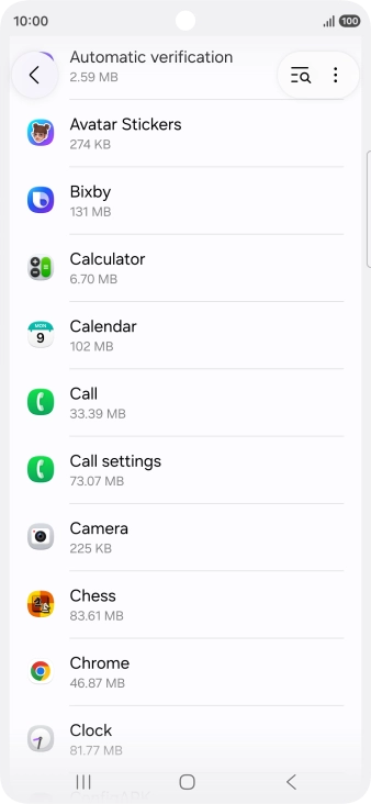 Press the required app.