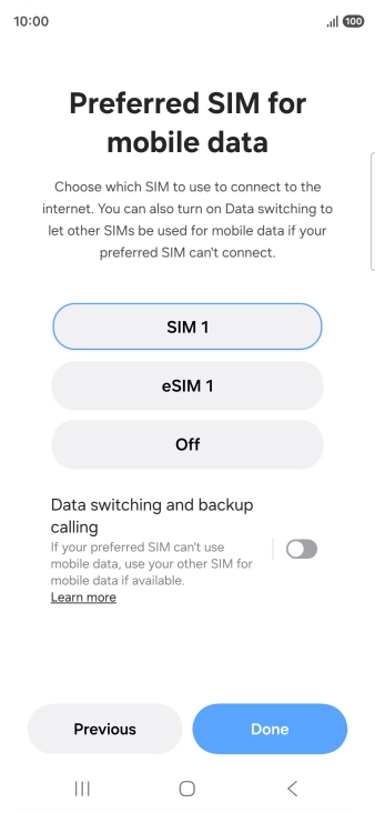 Press the required settings.