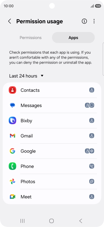 Press the drop down list.