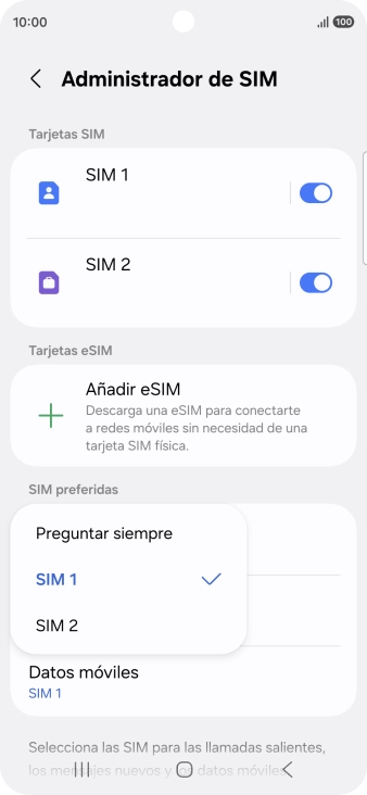 Pulsa el ajuste deseado.