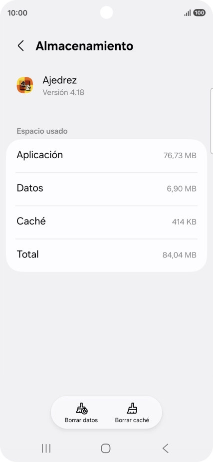 Pulsa Borrar caché.