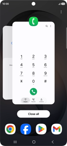 To end one running application, slide your finger upwards on the required application.