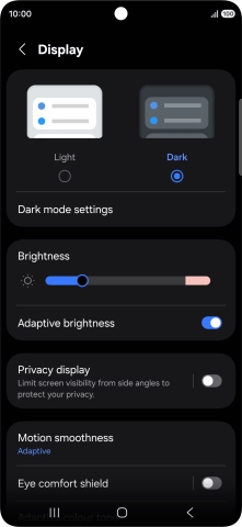 Press Dark mode settings.