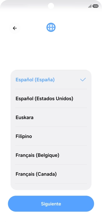 Pulsa el idioma deseado.