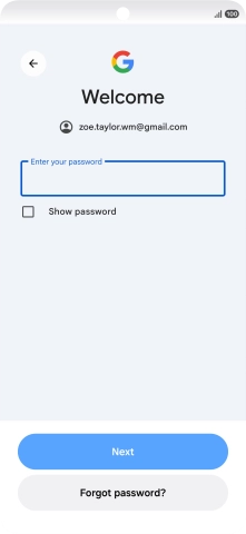 Press Enter your password and key in the password for your Google account.