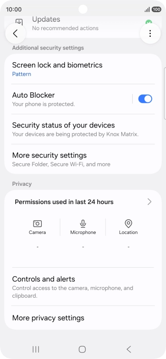 Press More security settings.