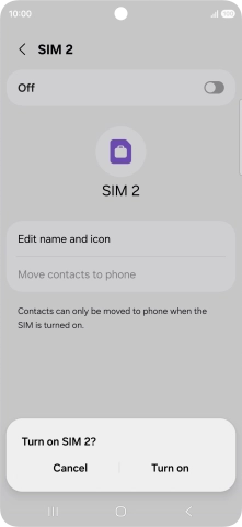 If you turn on use of the price plan, press Turn on.