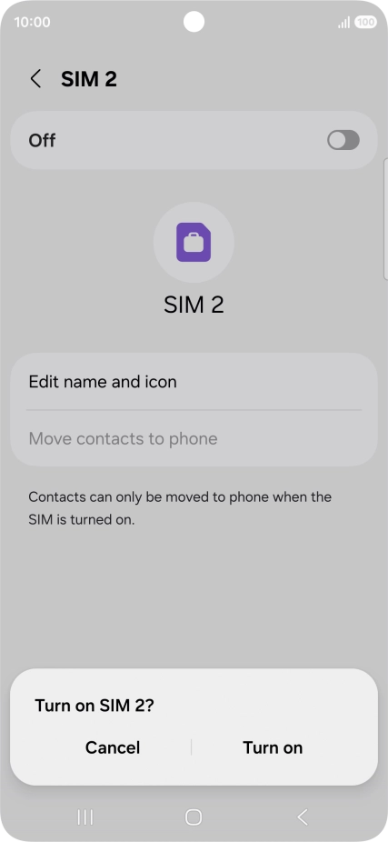 If you turn on use of the price plan, press Turn on.