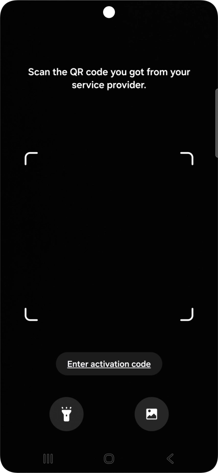 Place the QR code you've received inside the phone camera frame to scan the code. Your eSIM is transferred to your new phone over the internet.