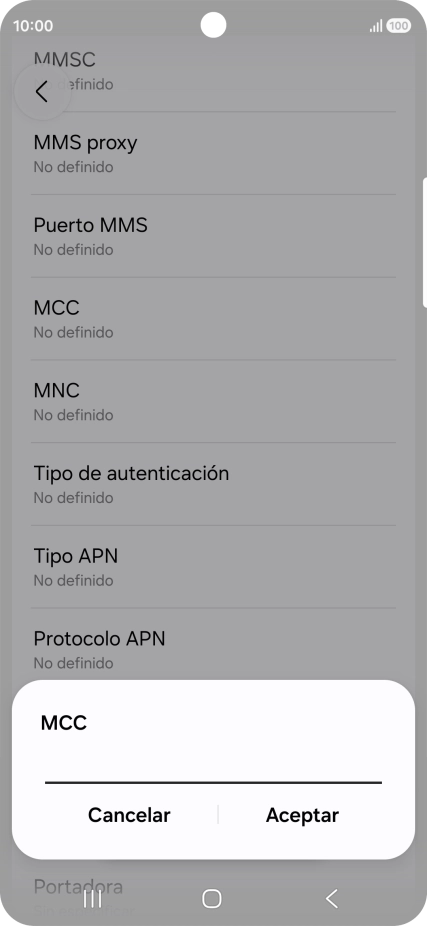 Introduce 214 y pulsa Aceptar.