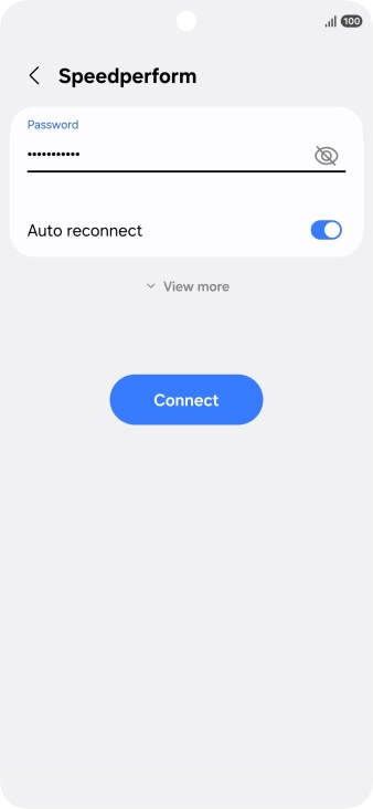Key in the password for the Wi-Fi network and press Connect.