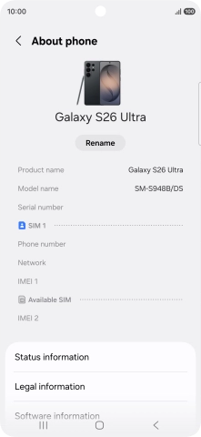 Press Status information.