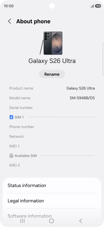 Press Status information.