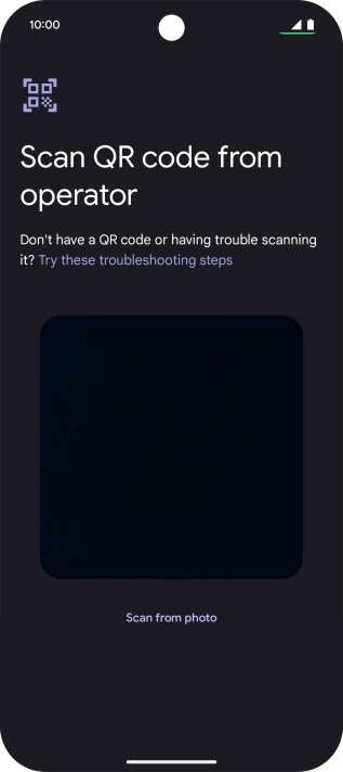 Place the QR code you've received inside the phone camera frame to scan the code.