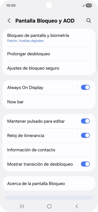 Pulsa Bloqueo de pantalla y biometría e introduce el código de seguridad extra que has creado anteriormente.