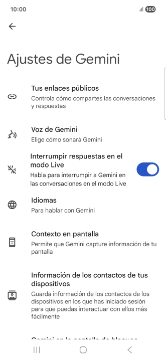 Sigue las indicaciones de la pantalla para seleccionar los ajustes deseados.
