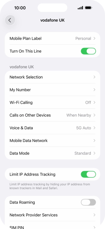 Press the indicator next to 