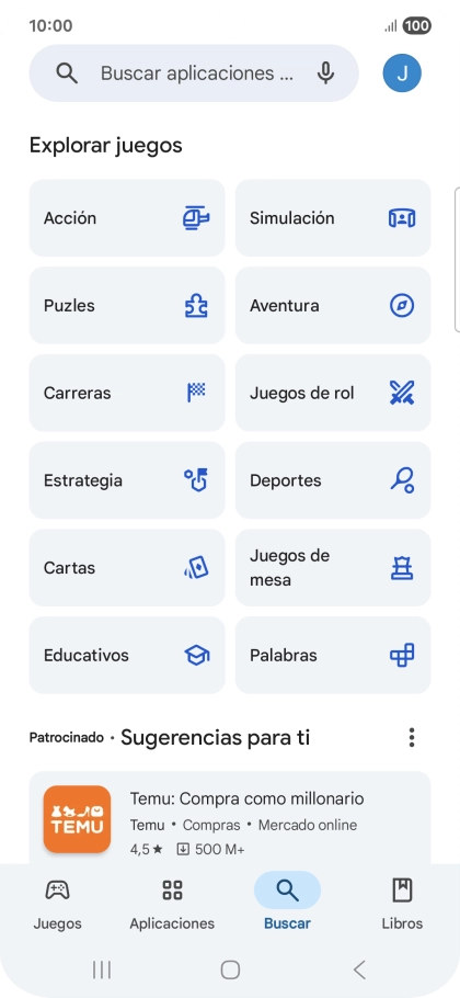Pulsa en el campo de búsqueda.