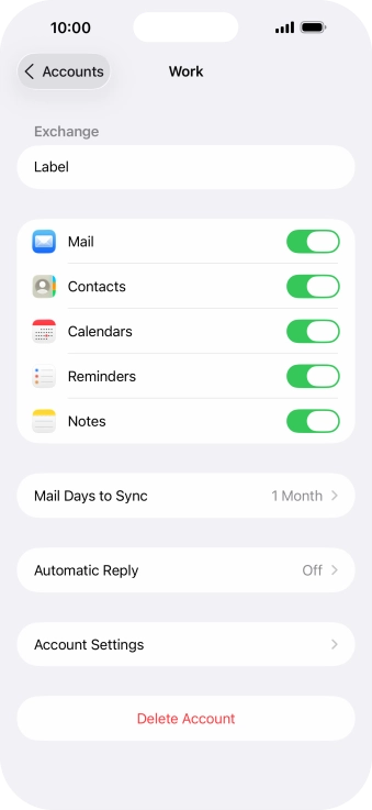 Press Account Settings.