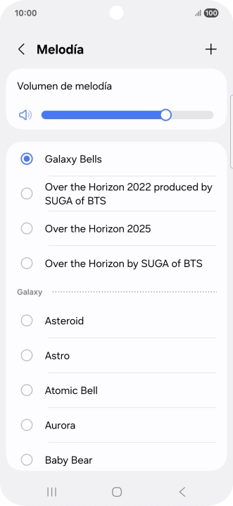Pulsa los timbres de llamada deseados para escucharlos.