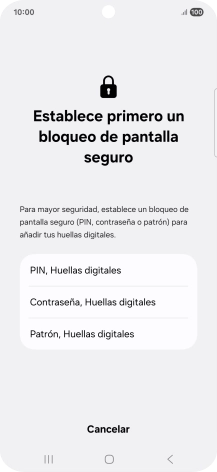 Pulsa el código de seguridad deseado y sigue las indicaciones de la pantalla para crear un código de seguridad del teléfono adicional.