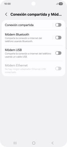 Pulsa Conexión compartida.