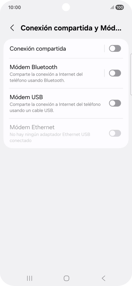 Pulsa Conexión compartida.