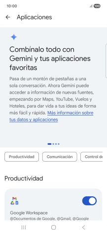 Pulsa el indicador junto a la extensión deseada para activar la función.