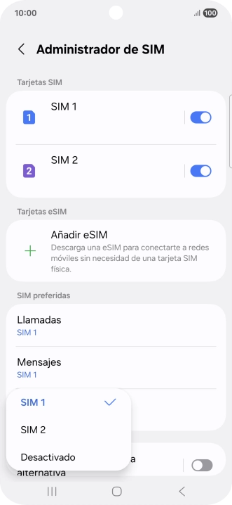 Pulsa el ajuste deseado.